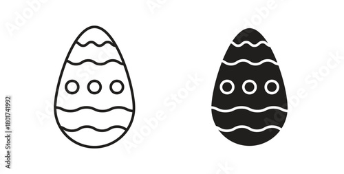 Easter egg icon line and filled style suitable for web and mobile application