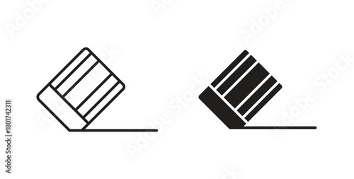 Eraser icon line and filled style suitable for web and mobile application