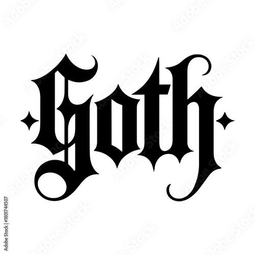 Elegant gothic lettering design showcasing the word Goth, perfect for artistic and creative projects