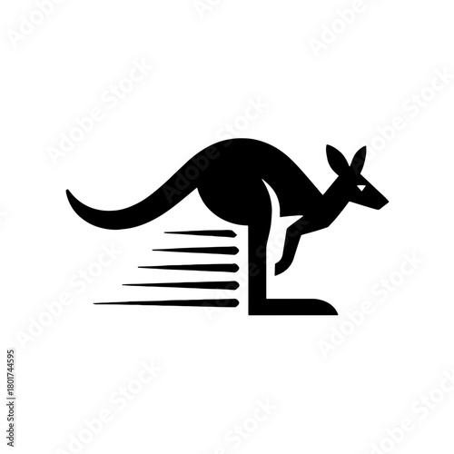 Kangaroo silhouette in motion, showcasing agility during a dynamic leap