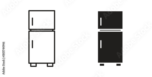 Fridge icon line and filled style suitable for web and mobile application
