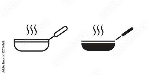 Frying pan icon line and filled style suitable for web and mobile application