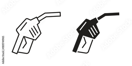 Fuel icon line and filled style suitable for web and mobile application