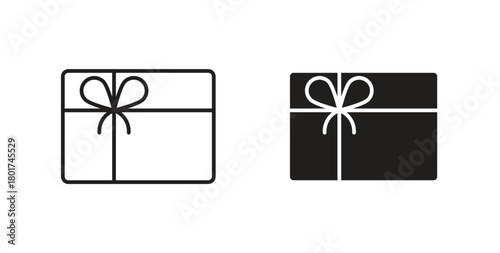 Gift card icon line and filled style suitable for web and mobile application