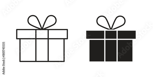 Gift box icon line and filled style suitable for web and mobile application