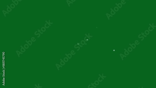 Animated hand-drawn glittering stars with alpha channel. magical twinkling stars, sparkle glittering light effect, particle magic tail sparkling glitter star dust trail loop animation on green screen.