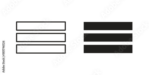 Hamburger menu icon line and filled style suitable for web and mobile application