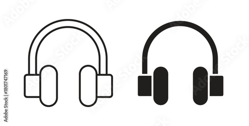 Headphones icon line and filled style suitable for web and mobile application