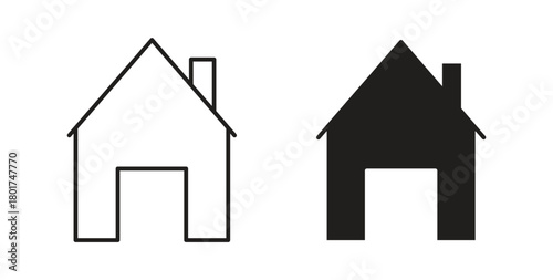 Home icon line and filled style suitable for web and mobile application