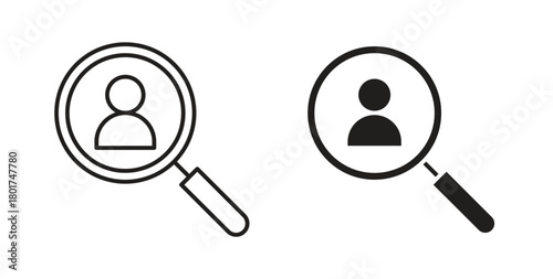 Hiring icon line and filled style suitable for web and mobile application