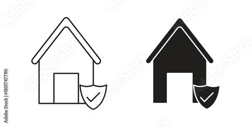 Home insurance icon line and filled style suitable for web and mobile application