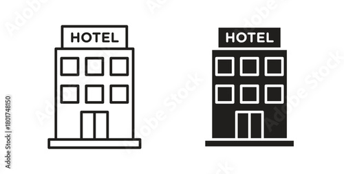 hotel icon line and filled style suitable for web and mobile application