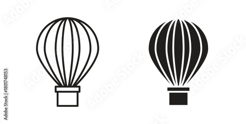 Hot air balloon icon line and filled style suitable for web and mobile application