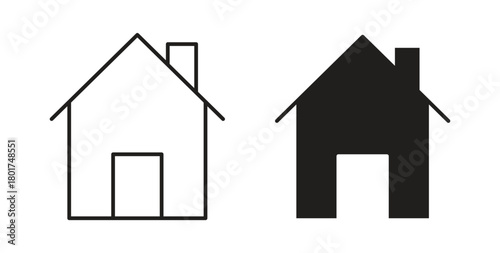 House icon line and filled style suitable for web and mobile application