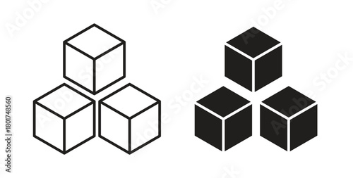 Ice icon line and filled style suitable for web and mobile application