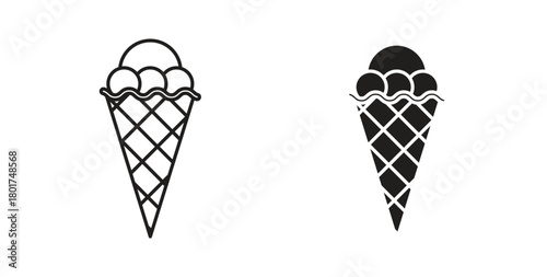 Ice cream cone icon line and filled style suitable for web and mobile application