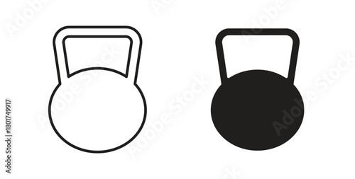 Kettlebell icon line and filled style suitable for web and mobile application