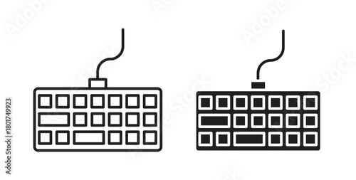 Keyboard icon line and filled style suitable for web and mobile application