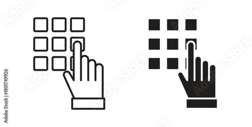 Keypad icon line and filled style suitable for web and mobile application