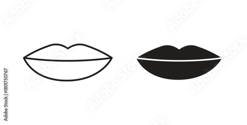 Lips icon line and filled style suitable for web and mobile application