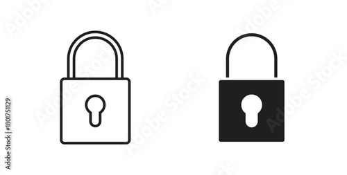 Lock icon line and filled style suitable for web and mobile application