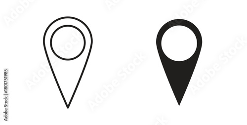 Map marker icon line and filled style suitable for web and mobile application