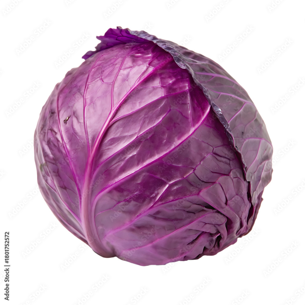 Obraz premium Red cabbage isolated on a transparent background 