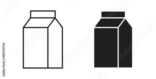 Milk carton icon line and filled style suitable for web and mobile application