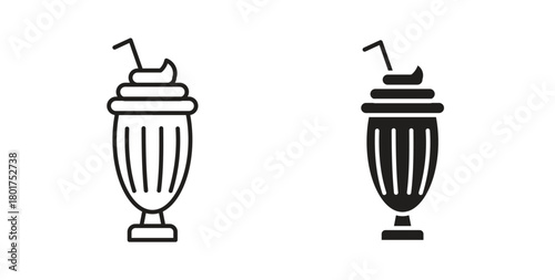 Milkshake icon line and filled style suitable for web and mobile application