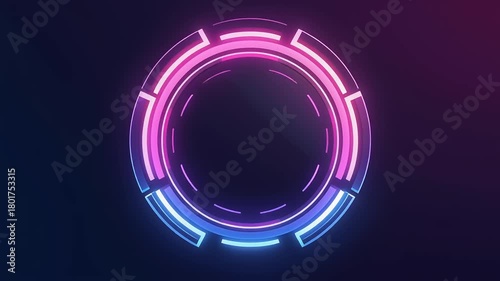 Futuristic Neon HUD Circle Interface