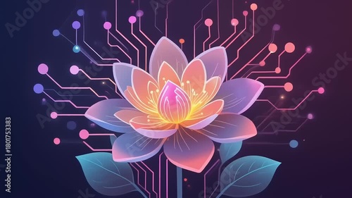 AI-Generated Cyber Lotus Bloom