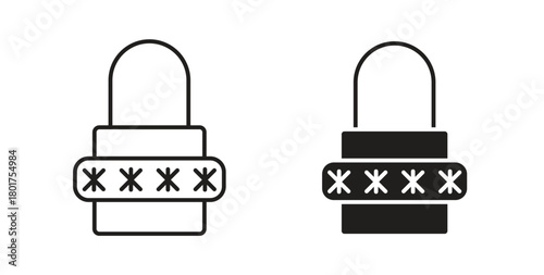 Password icon line and filled style suitable for web and mobile application