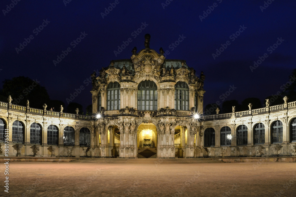 Naklejka premium Dresden, Germany. Panoramic over old city historical downtown