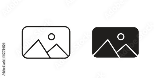 Picture icon line and filled style suitable for web and mobile application