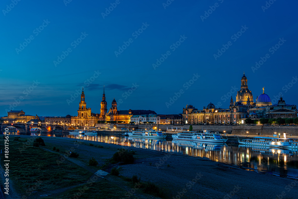 Fototapeta premium Dresden, Germany. Panoramic over old city historical downtown