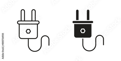 Plug adapter icon line and filled style suitable for web and mobile application