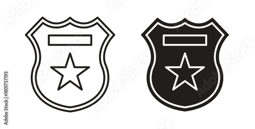 Police badge icon line and filled style suitable for web and mobile application