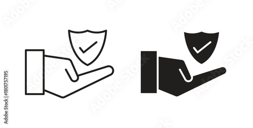 Policyholder icon line and filled style suitable for web and mobile application