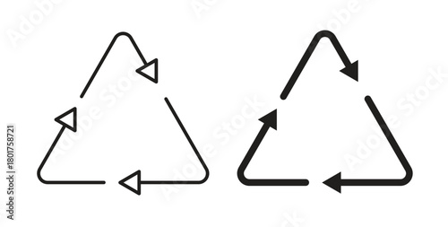 Recycle icon line and filled style suitable for web and mobile application