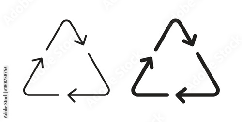 Recycling icon line and filled style suitable for web and mobile application