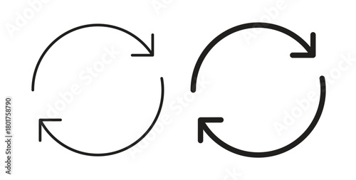 Refresh icon line and filled style suitable for web and mobile application