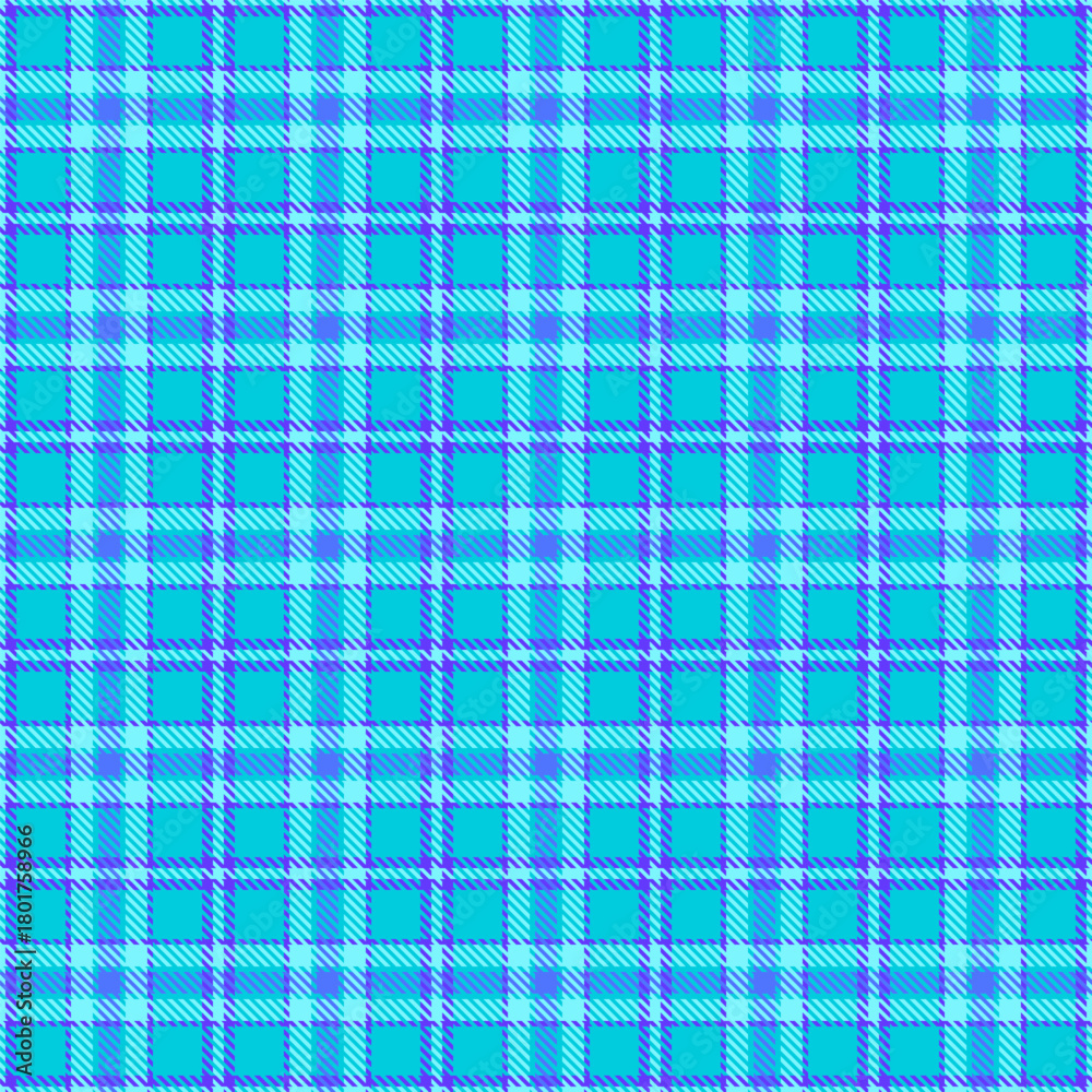Fototapeta premium Seamless plaid pattern in cool tones. Great for backgrounds, textiles, or design projects needing a classic, yet modern, touch. Versatile and vibrant.