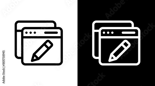 Browser Edit With Icon Set Design