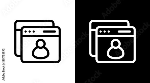Browser User With Icon Set Design