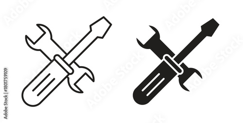 Repair icon line and filled style suitable for web and mobile application