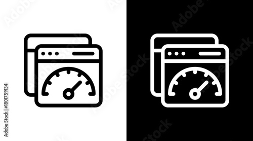 Browser Gauge With Icon Set Design
