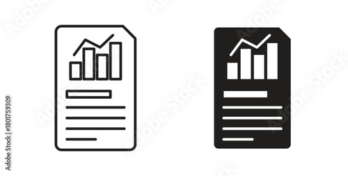 Report icon line and filled style suitable for web and mobile application
