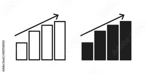Sales growth icon line and filled style suitable for web and mobile application