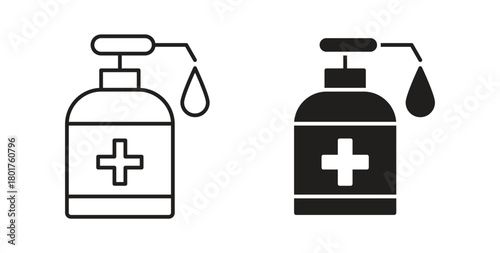 Sanitizer icon line and filled style suitable for web and mobile application