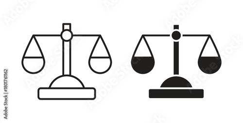 Scales of justice icon line and filled style suitable for web and mobile application